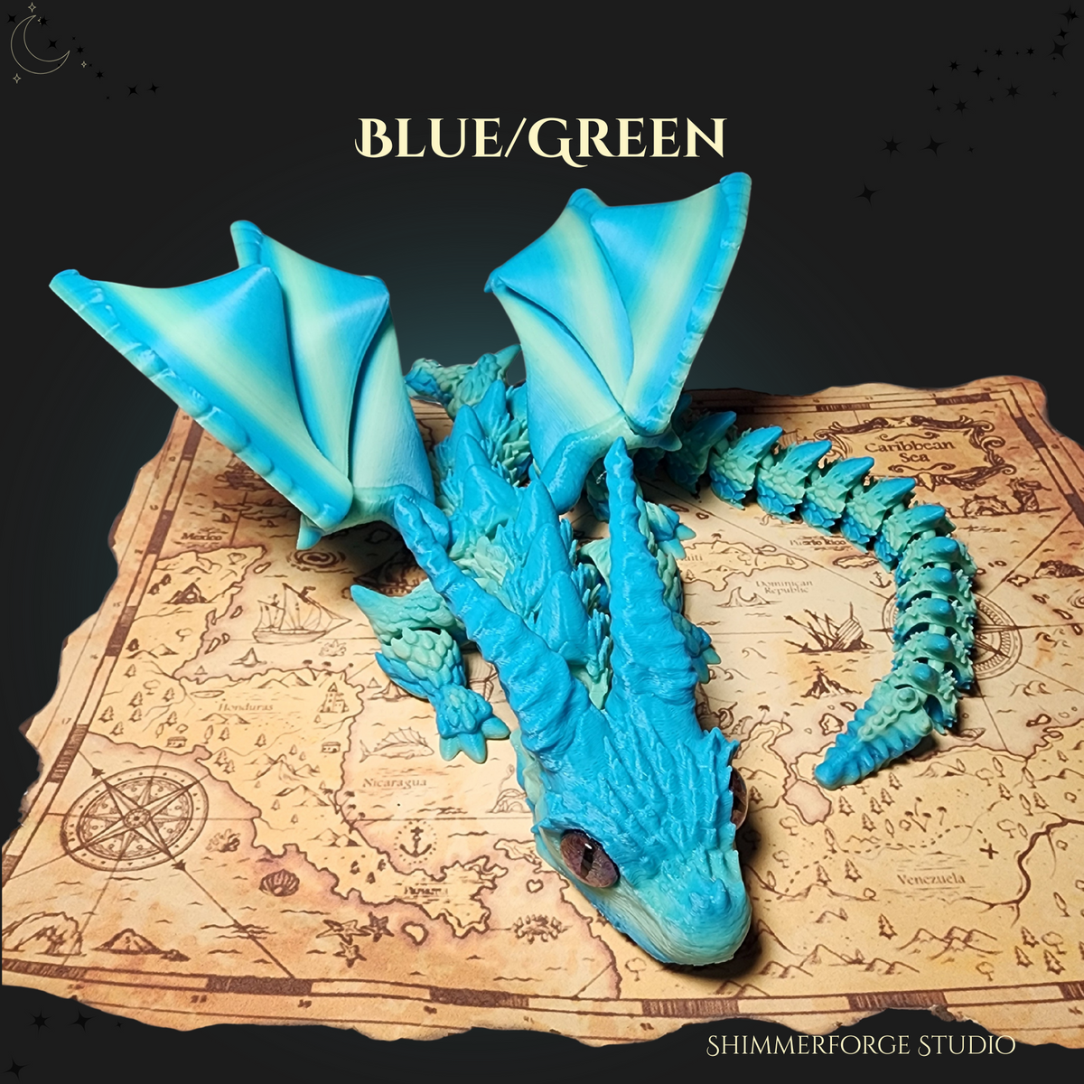 Articulated Winged Dragon Poseable Figurine Custom Color Fantasy Decor Collectible