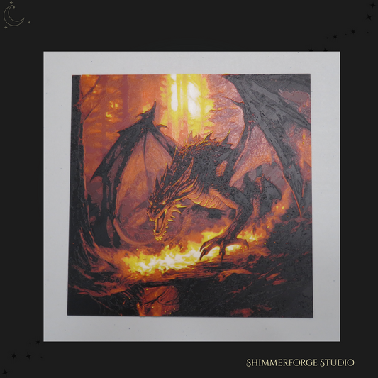 Ashenwild Hueforge Wall Art Fire Dragon Forest Fantasy Decor