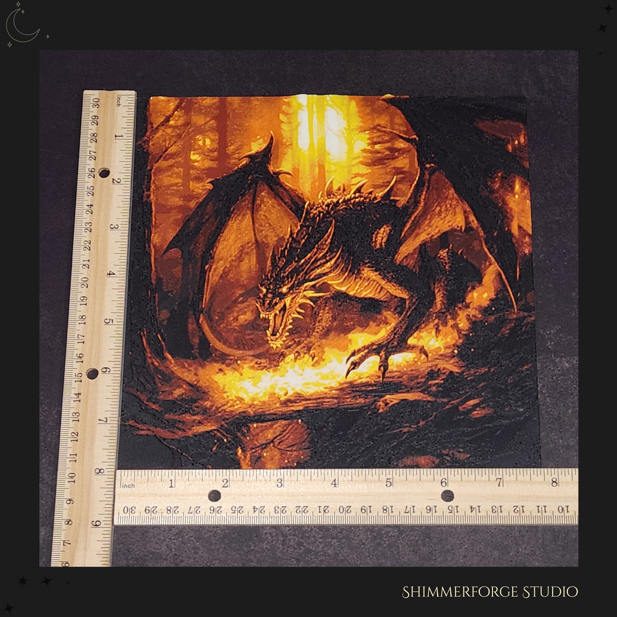 Ashenwild Hueforge Wall Art Fire Dragon Forest Fantasy Decor