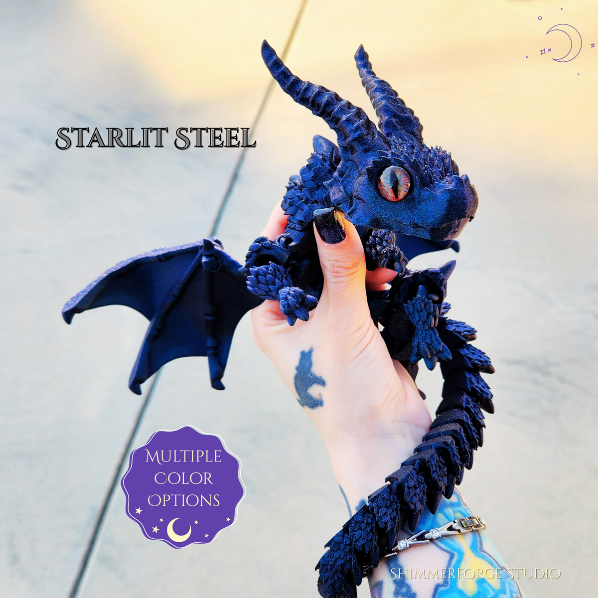 Articulated Winged Dragon Poseable Figurine Custom Color Fantasy Decor Collectible