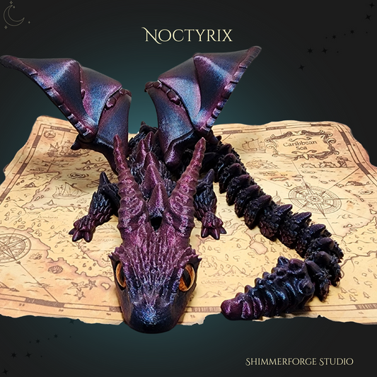 Adoptable Articulated Elder Dragon Noctyrix Eclipse of the Deep Hand-Painted Eyes Poseable Fantasy Dragon Collectible