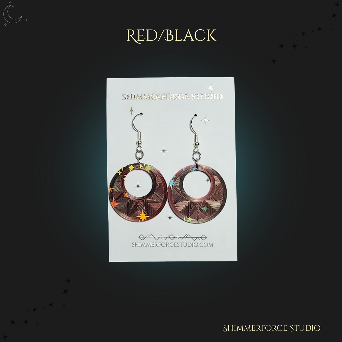 Holographic Dual Color Shimmer Earrings Iridescent Lightweight Dangle Earrings