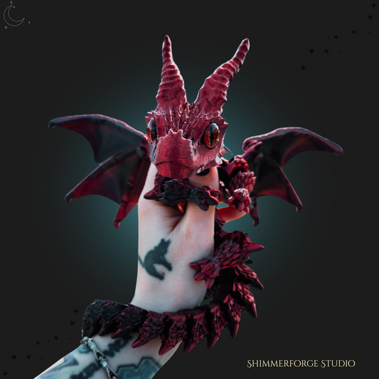 Articulated Winged Dragon Poseable Figurine Custom Color Hand Painted Eyes Fantasy Decor Collectible