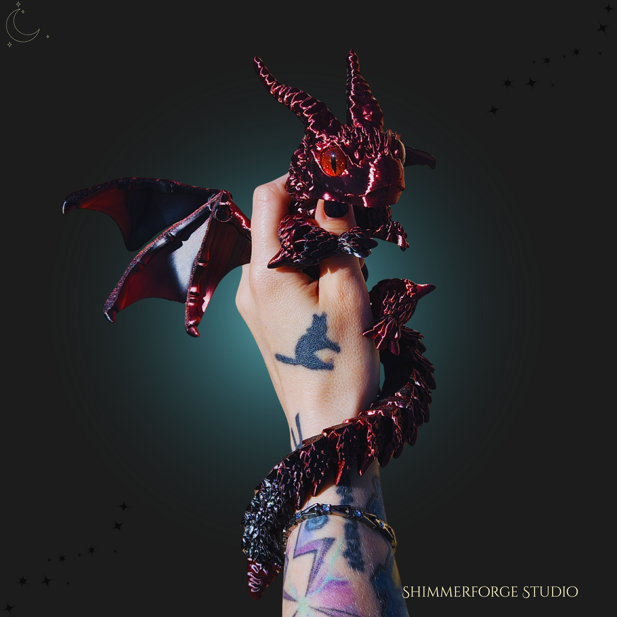 Articulated Winged Dragon Poseable Figurine Custom Color Fantasy Decor Collectible