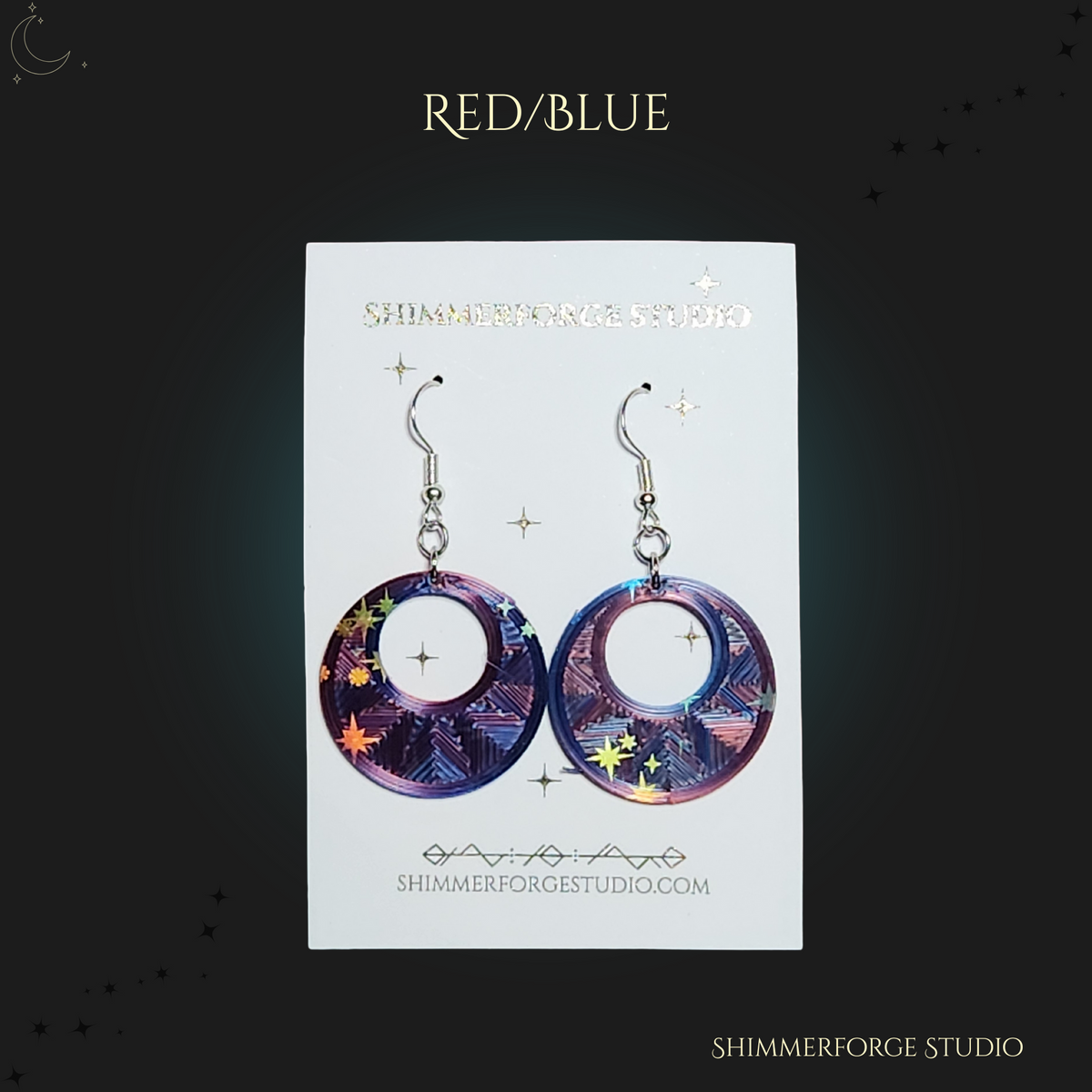Holographic Dual Color Shimmer Earrings Iridescent Lightweight Dangle Earrings