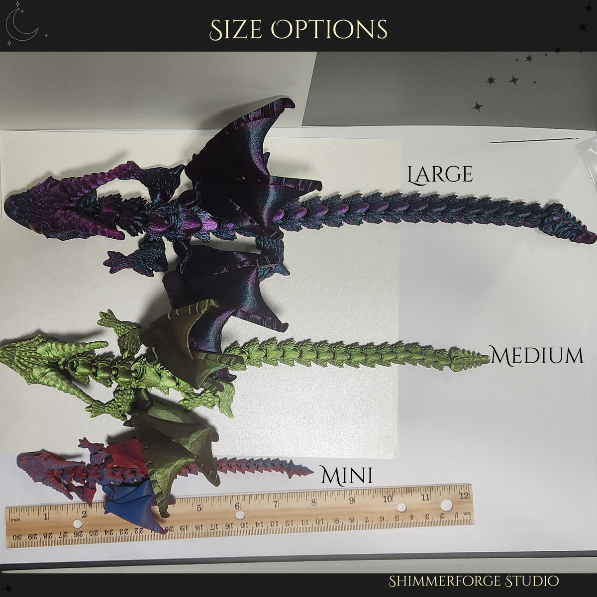 Articulated Winged Dragon Poseable Figurine Custom Color Fantasy Decor Collectible