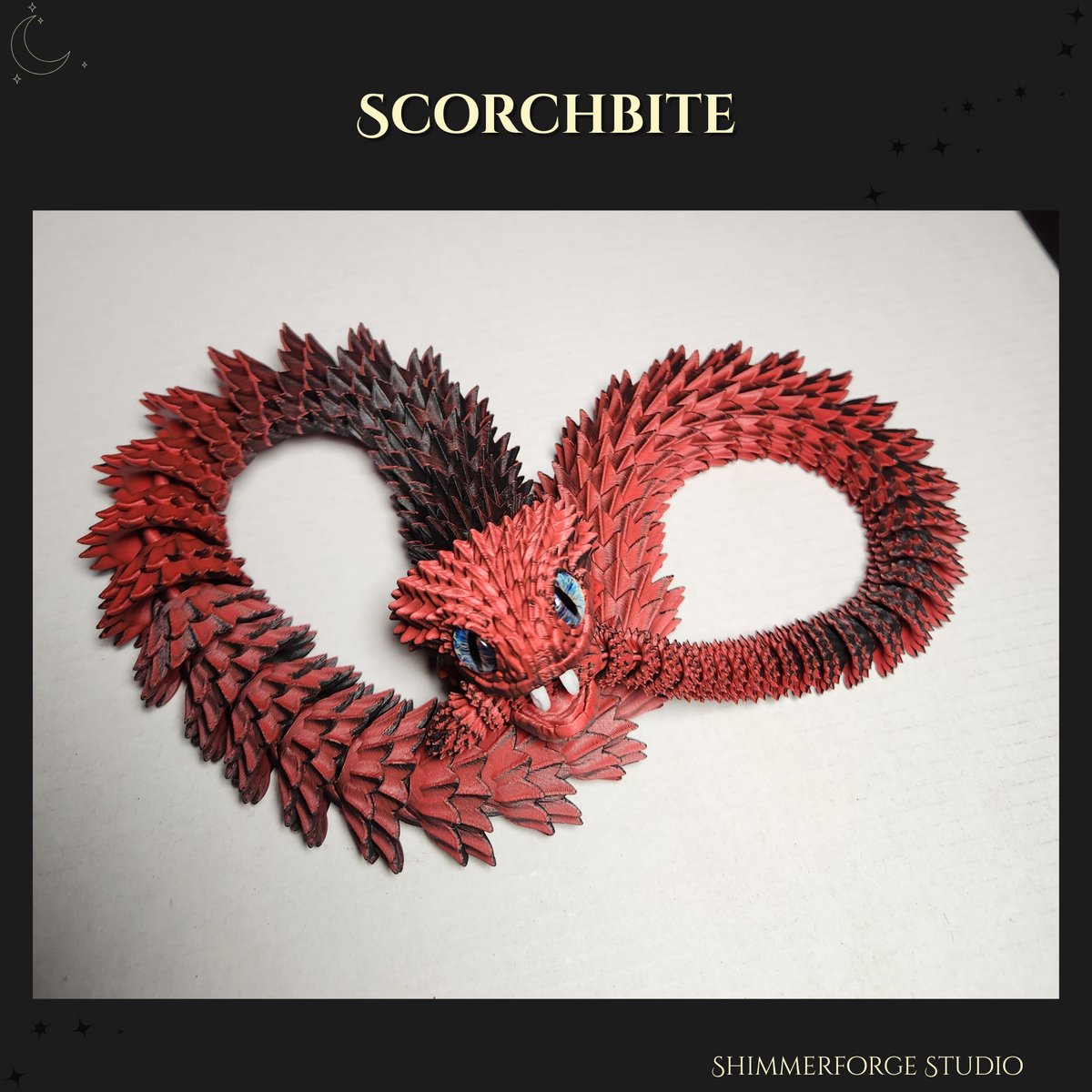 Articulated Bush Viper Snake 24 Inch 3D Printed Poseable Serpent with Fangs Realistic Reptile Figurine