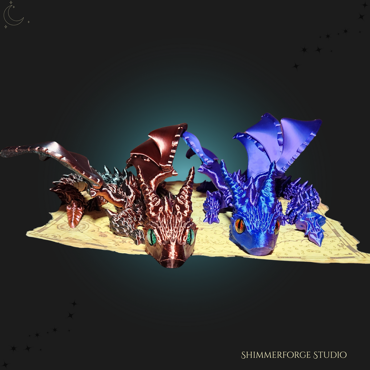 Articulated Winged Dragon Poseable Figurine Custom Color Fantasy Decor Collectible